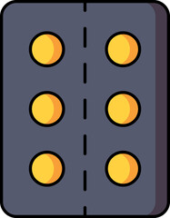 Poster - Pills packet icon in grey and yellow color.