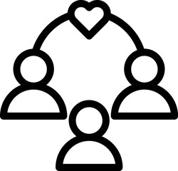 Poster - Human heart donor icon in black line art.