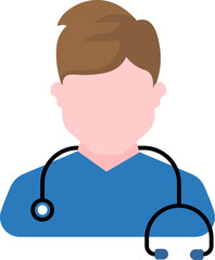 Poster - Faceless Doctor man icon in blue color.