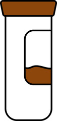 Sticker - Vector Illustration of Brown Liquid Test Tube.