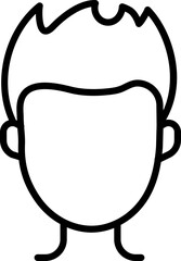 Canvas Print - Line Art Faceless Man Icon in Flat Style.