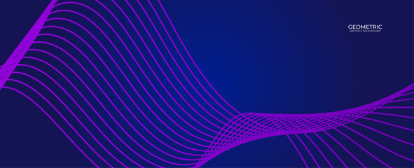 Wall Mural - Modern dark blue banner background abstract geometric pattern light. Abstract blue background banner, poster, cover, card, flyer, brochure with dynamic. technology network. vector illustration