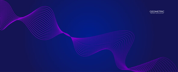 Wall Mural - Modern dark blue banner background abstract geometric pattern light. Abstract blue background banner, poster, cover, card, flyer, brochure with dynamic. technology network. vector illustration