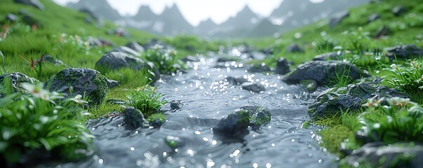 Canvas Print - water flowing from a fountain