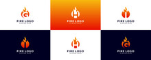 Letter G, H, I Fire Logo Design Template