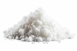 Heap of white salt crystals separated on a plain white background, Generative AI