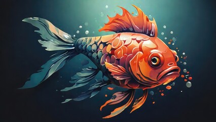 Wall Mural - illustration of a fish