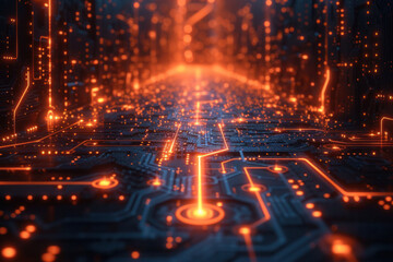 Canvas Print - lights of the technology