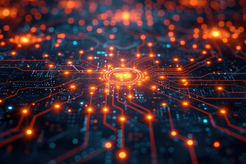 Canvas Print - Circuit Board in macro vision