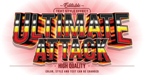 Poster - Editable text style effect - Ultimate Attack text style theme.