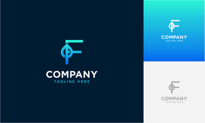 Poster - Initial Letter F gradient colours with Droplet Fresh Water Drop Aqua logo design letter with water drop vector logo inside