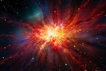 Wall Mural - holographic solar flare in cosmic fireworks display