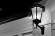 Retro street lamp, black and white photo