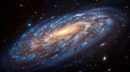 Universe filled with stars, nebula and galaxy. Colorful space background with stars. Beauty of deep space. A view from space to a spiral galaxy and stars. 