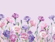 © Glittering Humanity - Delicate and beautiful watercolor illustration of blooming flowers, creating a soft and romantic atmosphere on a pastel pink background