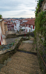 Wall Mural - Escaliers menant à l'église, Ciboure, Pyrénées atlantiques, France