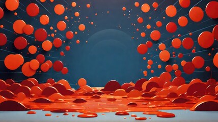 Poster - background with red bubbles