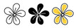 Tropical Plumeria Line Icon. Exotic Frangipani Icon in Outline and Solid Flat Style.