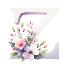 Wall Mural - Letter Z with flower