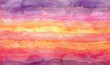 watercolor pattern orange, red, and violet create a sunset palette, with streaks of light on the horizon