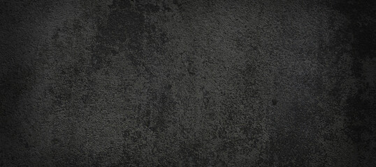 Wall Mural - black concrete floor wall texture, dark rough background, old background with black color.