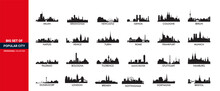 City Skylines Design. Set Of Vector Cities Silhouette