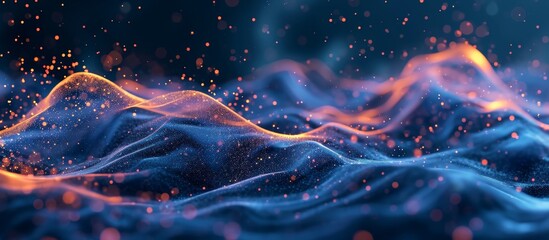 Poster - Computergenerated image of blue and orange wave