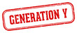 generation y stamp. generation y rectangular stamp on white background