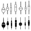 © Denys - Float icon vector set. Fishing tackle illustration sign collection. Fishing symbol or logo.
