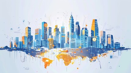Wall Mural - role of emerging technologies in shaping the global economy and finance sectors