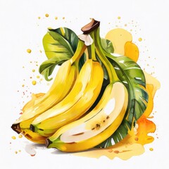 Canvas Print - bananas watercolor illustration