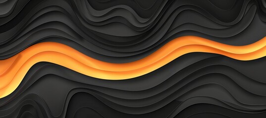 Poster - Vibrant 3d abstract background in bright black and orange tones for design projects