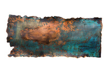 Oxidized Copper Metal Banner Isolated On Transparent Background Generative Ai 