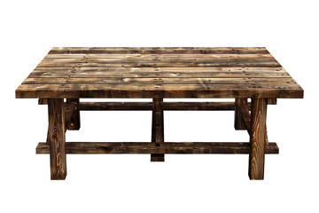 Wall Mural - wood table isolated on transparent background generative ai