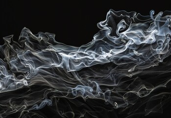 Poster - The ethereal waves of smoke are a captivating play of light and shadow, perfect for backgrounds and abstract designs.