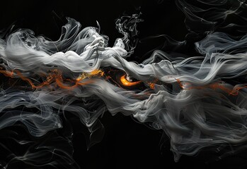 Poster - The ethereal waves of smoke are a captivating play of light and shadow, perfect for backgrounds and abstract designs.