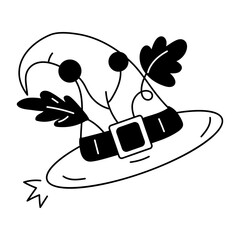 Poster - A well-designed doodle icon of witch hat 