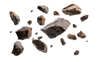 Wall Mural - falling rocks isolated transparency background.