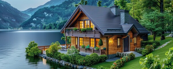 Wall Mural - house on the river