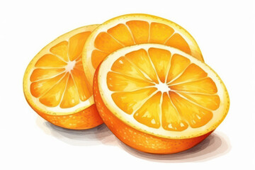 Wall Mural - Fresh and Juicy Citrus Slice: A Vibrant Burst of Vitamin C on a White Background