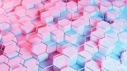 Aufkleber - Stylized, geometric shapes forming a simplified blockchain..