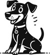 Doberman dog in cute animal doodle cartoon, children mascot drawing, outline, 