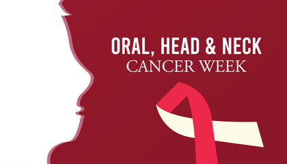 Oral, head and neck cancer awareness week observed every year in April.Template for background, banner, card, poster with text inscription.