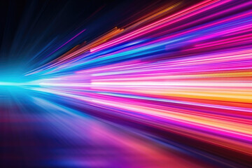 Vibrant, blurred light trail captured in motion