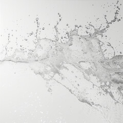 Splash of sparkling water, showcasing the effervescence and purity against a white surface