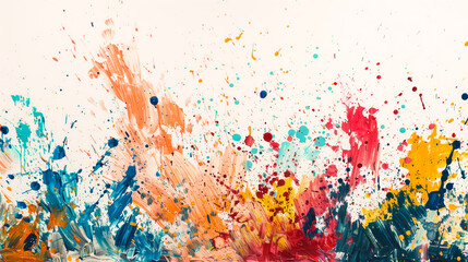 Canvas Print - Paint splashes on white background