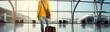 Young woman with luggage at the airport. Travel and business concept. Travel and tourism concept with copy space. Travel concept with copy space. Travelling. 