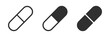 Medicine pill black icon vector illustration