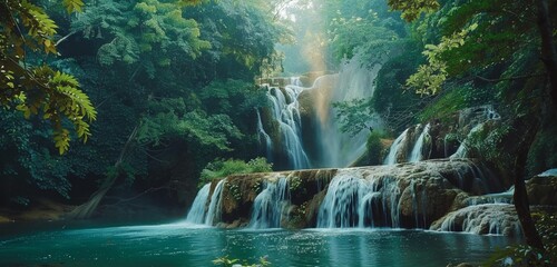 Wall Mural - waterfall in the forest