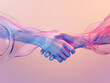 Transparent Handshake Concept in Pastel Colors Digital Art